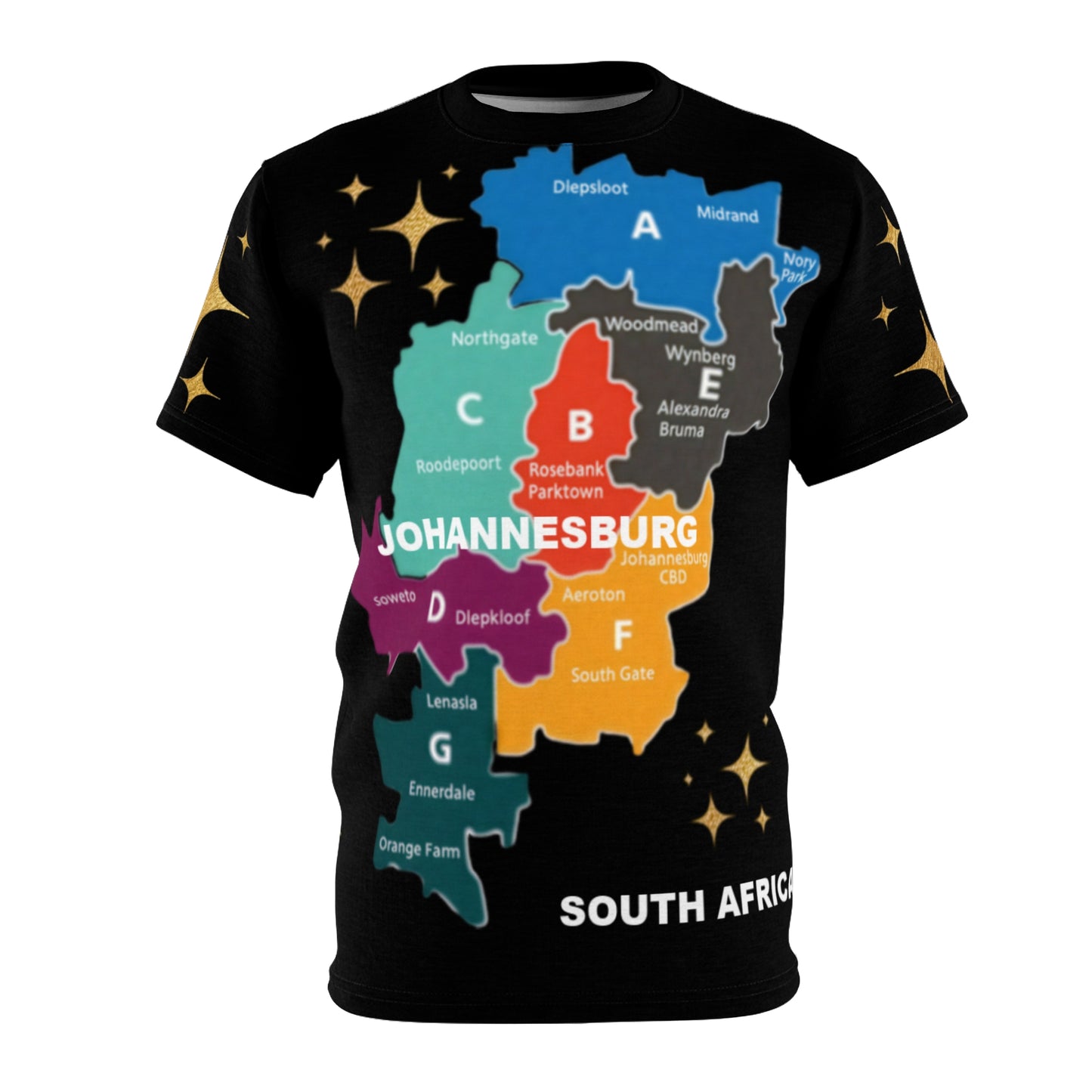 Johannesburg Map Tee | South Africa T-Shirt | Travel Souvenir | Gift for Travelers | Colorful City Map Apparel | Unique Statement Top