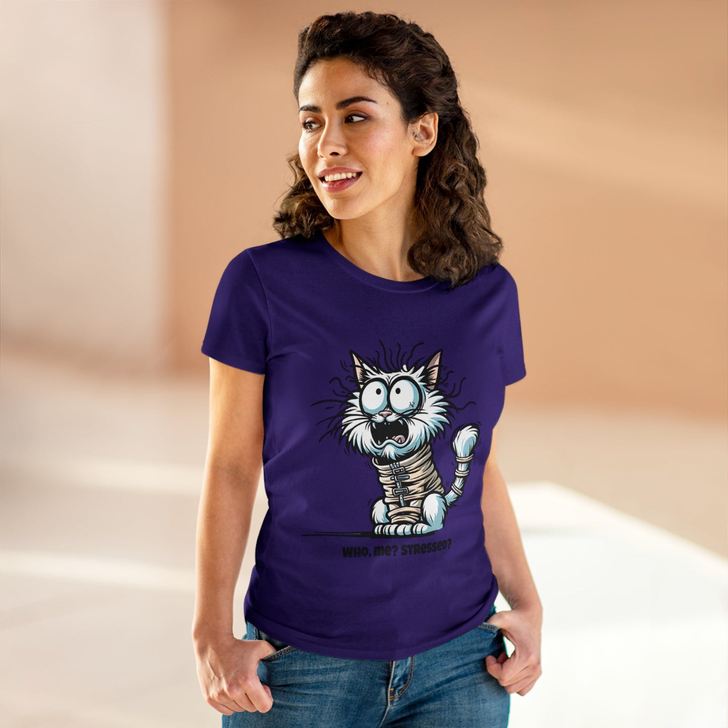 Funny Stress Relief T-Shirt for Women | Anti-Stress Cotton Tee | Relax & Unwind Women's Tee | Humorous Stress Relief Tee