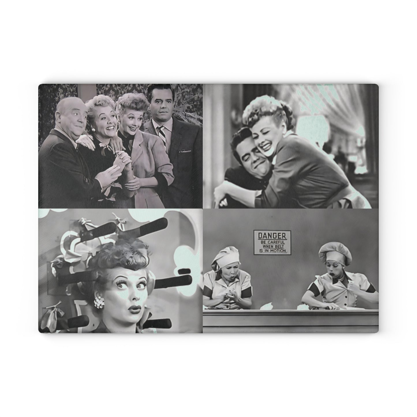 I Love Lucy Glass Cutting Board – Durable, Non-Slip, Easy-to-Clean Kitchen Prep Utensil for Chopping, Cooking, Food and Meal Prep