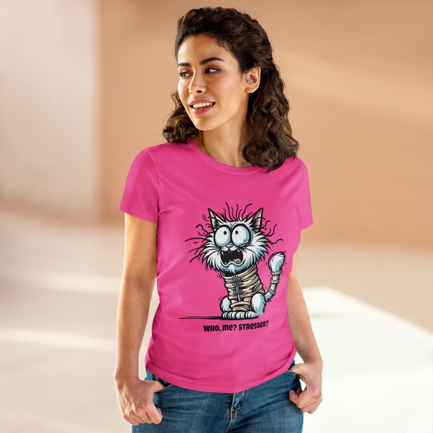 Funny Stress Relief T-Shirt for Women | Anti-Stress Cotton Tee | Relax & Unwind Women's Tee | Humorous Stress Relief Tee