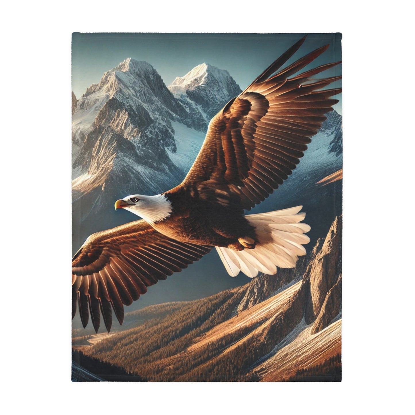 Bald Eagle Velveteen Plush Blanket | Cozy Lap Quilt & Soft Bedding | Winter Home Decor | Gift for Nature Lovers