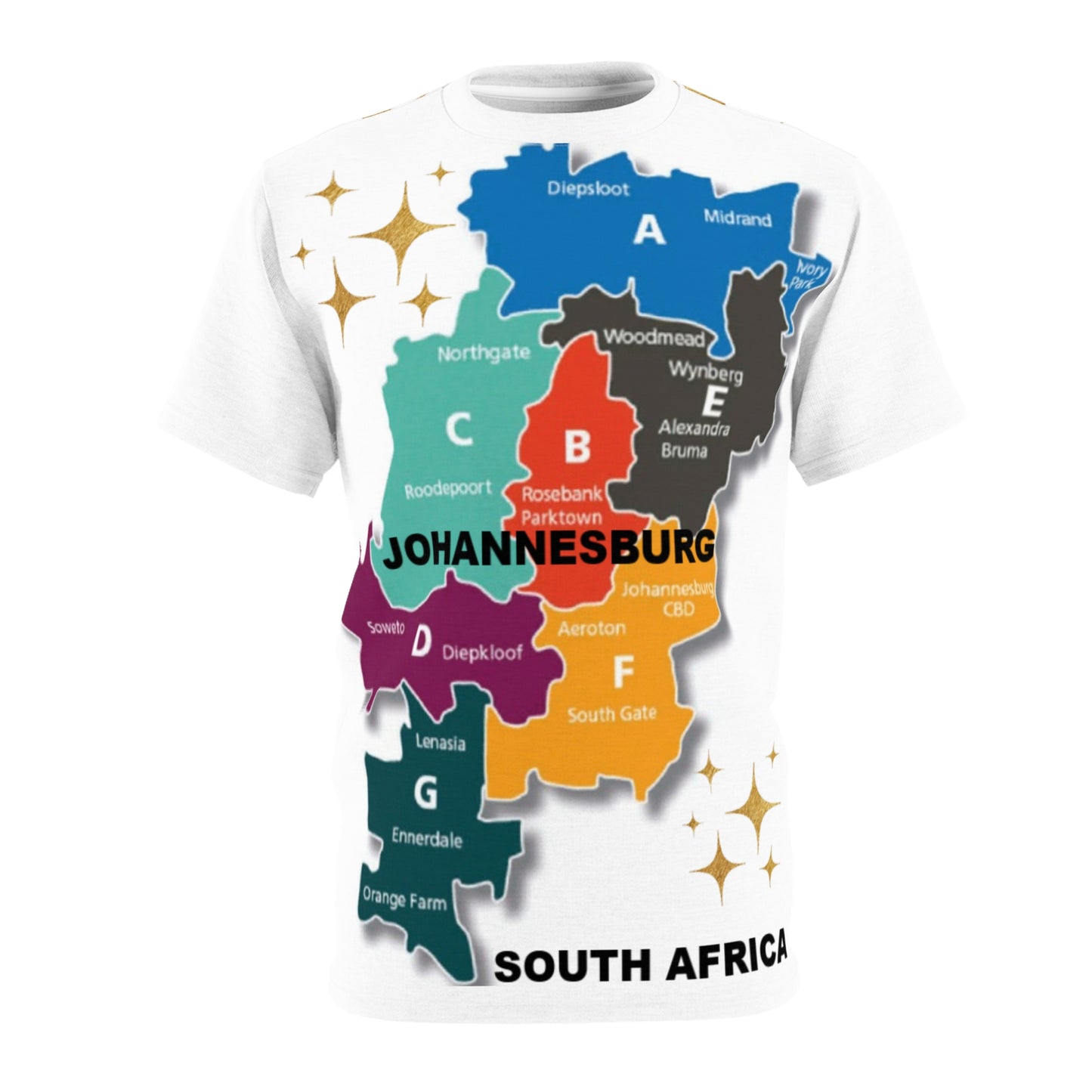 Johannesburg Map Tee | South Africa T-Shirt | Travel Souvenir | Gift for Travelers | Colorful City Map Apparel | Unique Statement Top