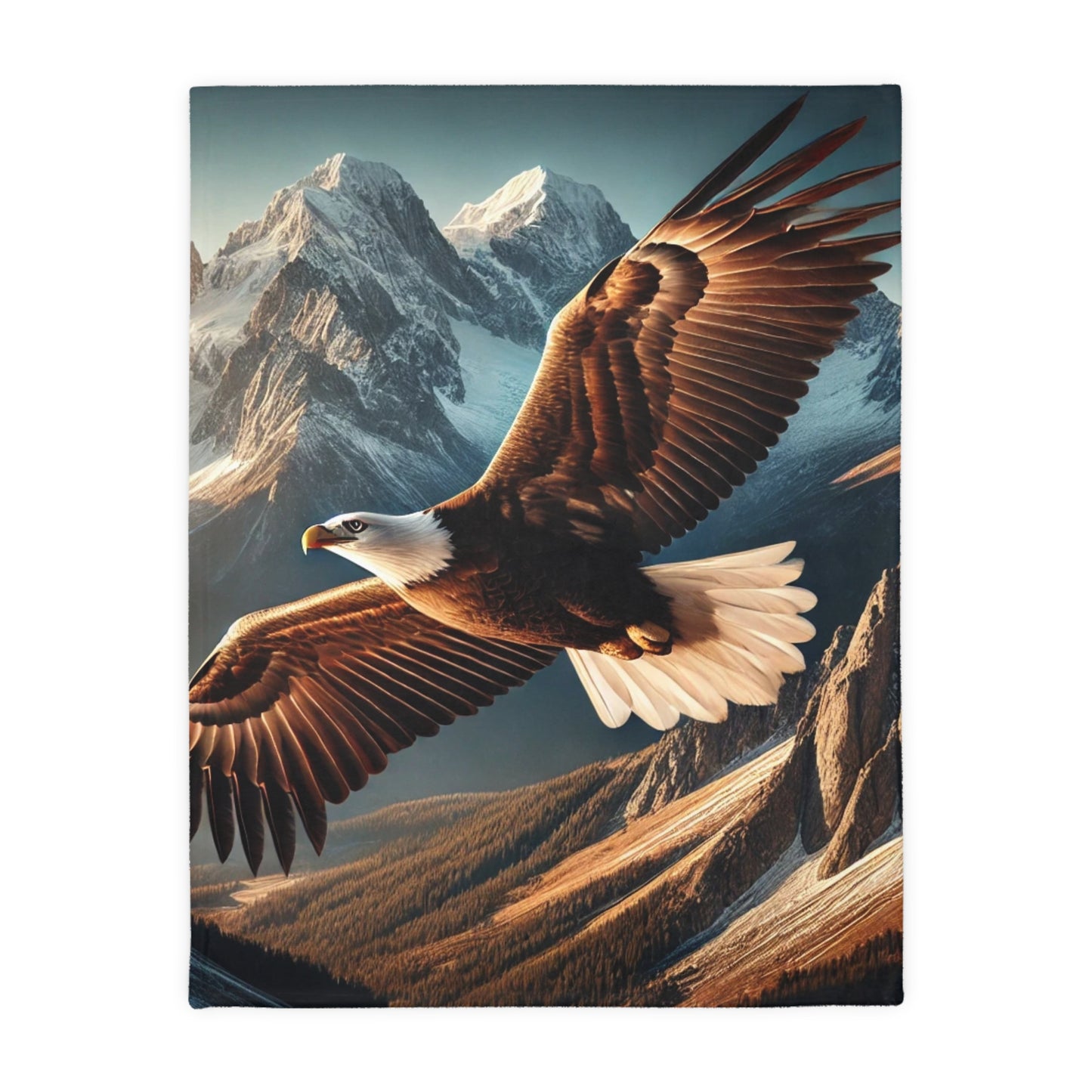 Bald Eagle Velveteen Plush Blanket | Cozy Lap Quilt & Soft Bedding | Winter Home Decor | Gift for Nature Lovers