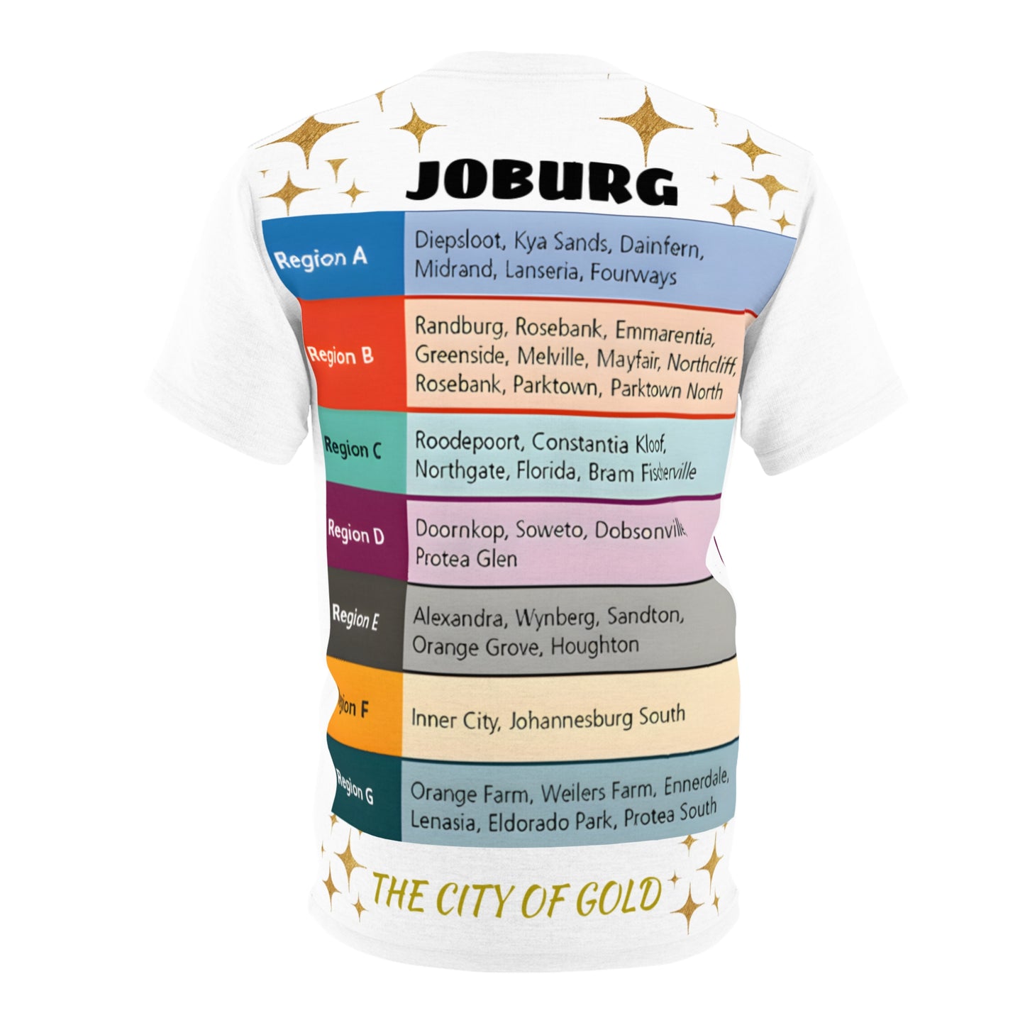Johannesburg Map Tee | South Africa T-Shirt | Travel Souvenir | Gift for Travelers | Colorful City Map Apparel | Unique Statement Top