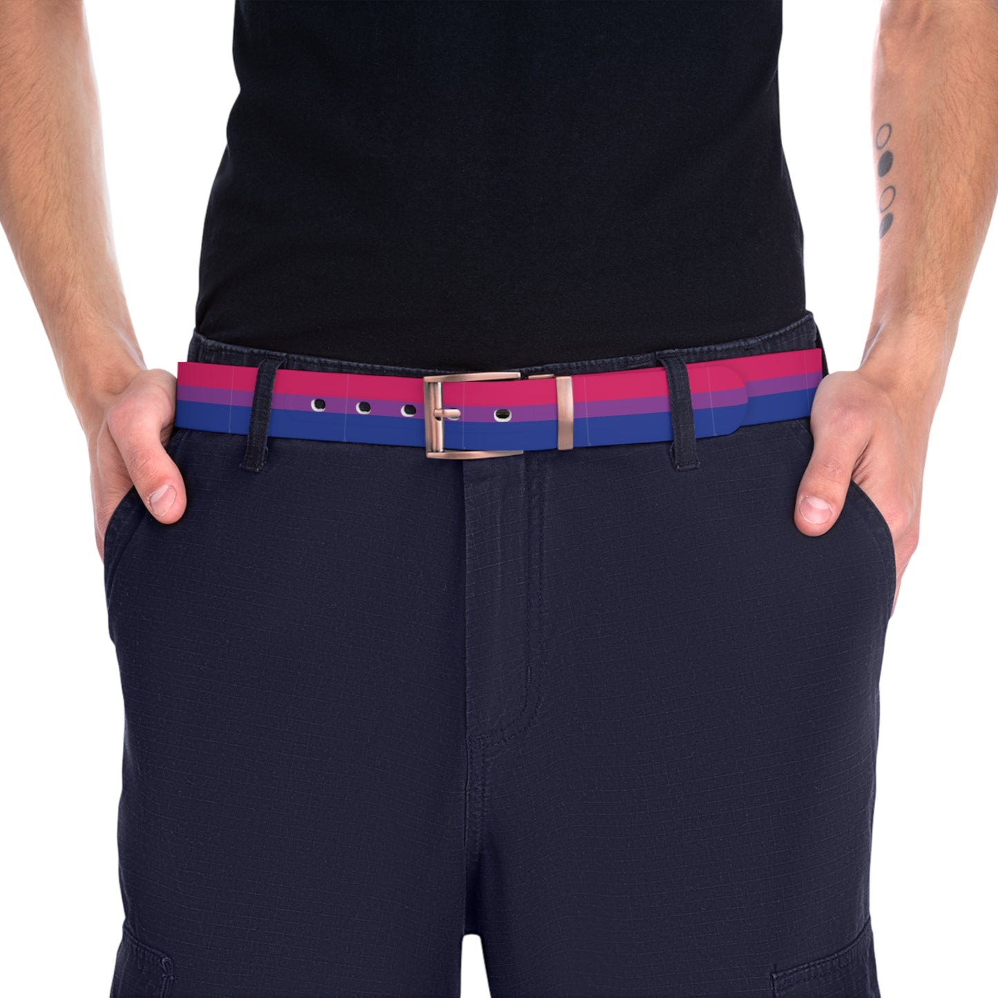 Custom Bisexual Pride Belt | LGBTQ+ Fashion Accessory | Queer Belt for Him or Her | Gender-Neutral Pride Clothing