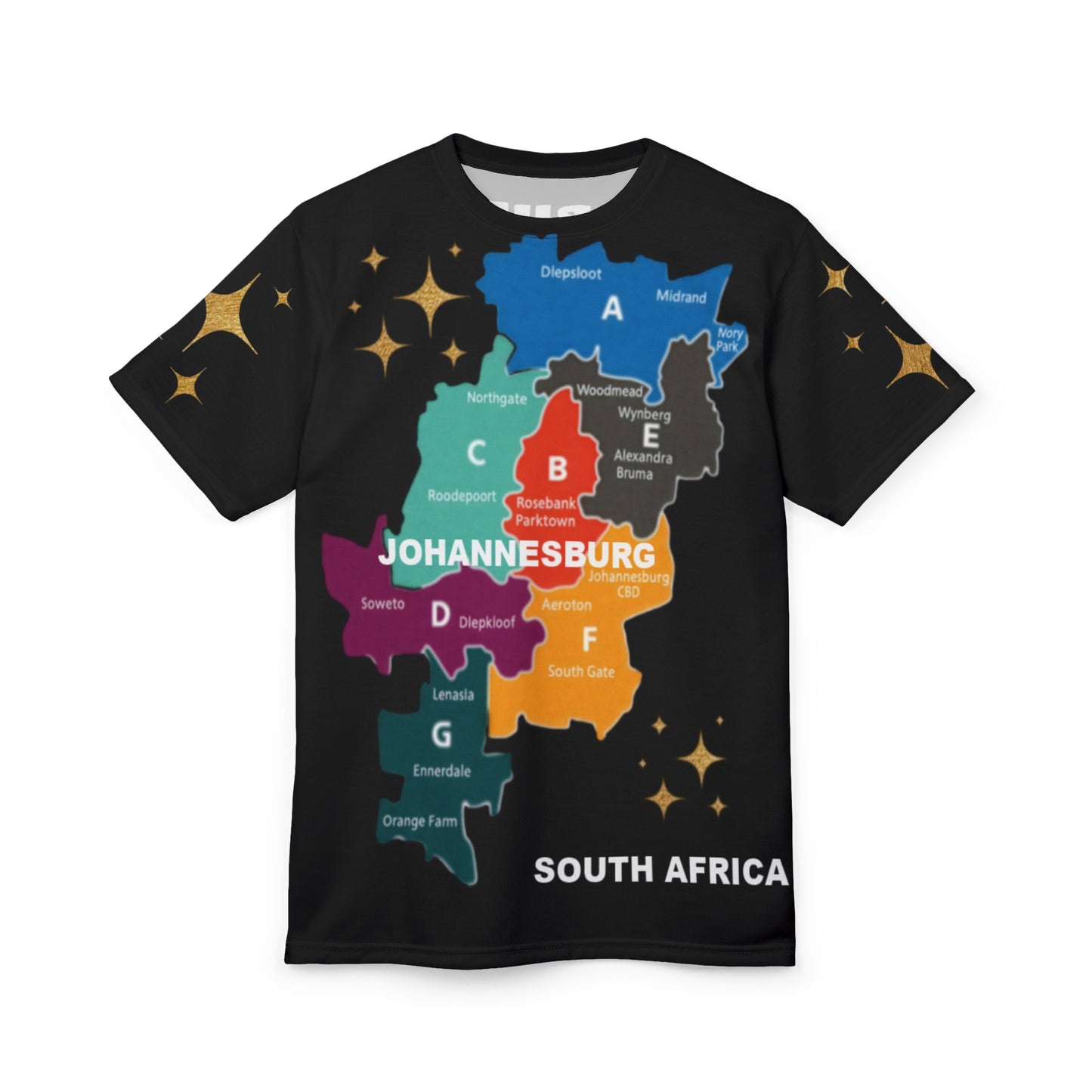 Johannesburg Map Tee | South Africa T-Shirt | Travel Souvenir | Gift for Travelers | Colorful City Map Apparel | Unique Statement Top