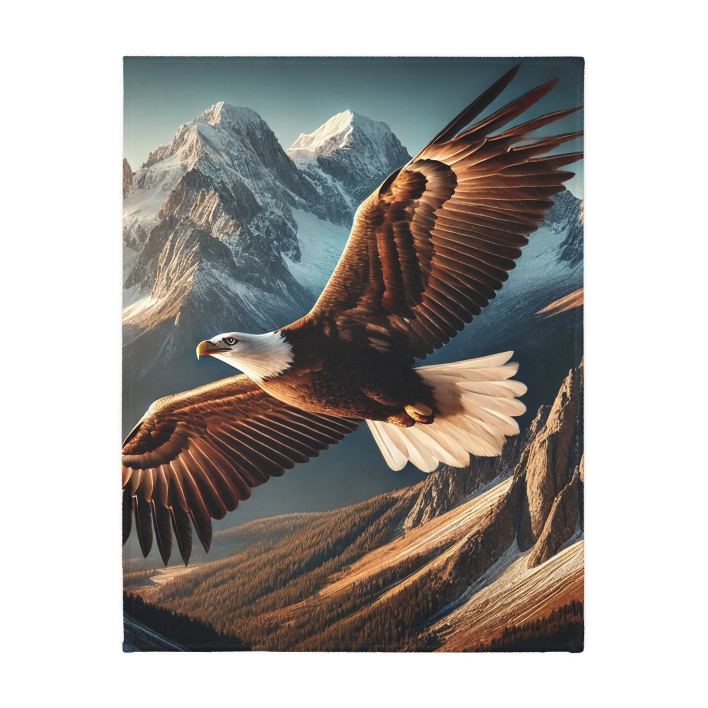 Bald Eagle Velveteen Plush Blanket | Cozy Lap Quilt & Soft Bedding | Winter Home Decor | Gift for Nature Lovers