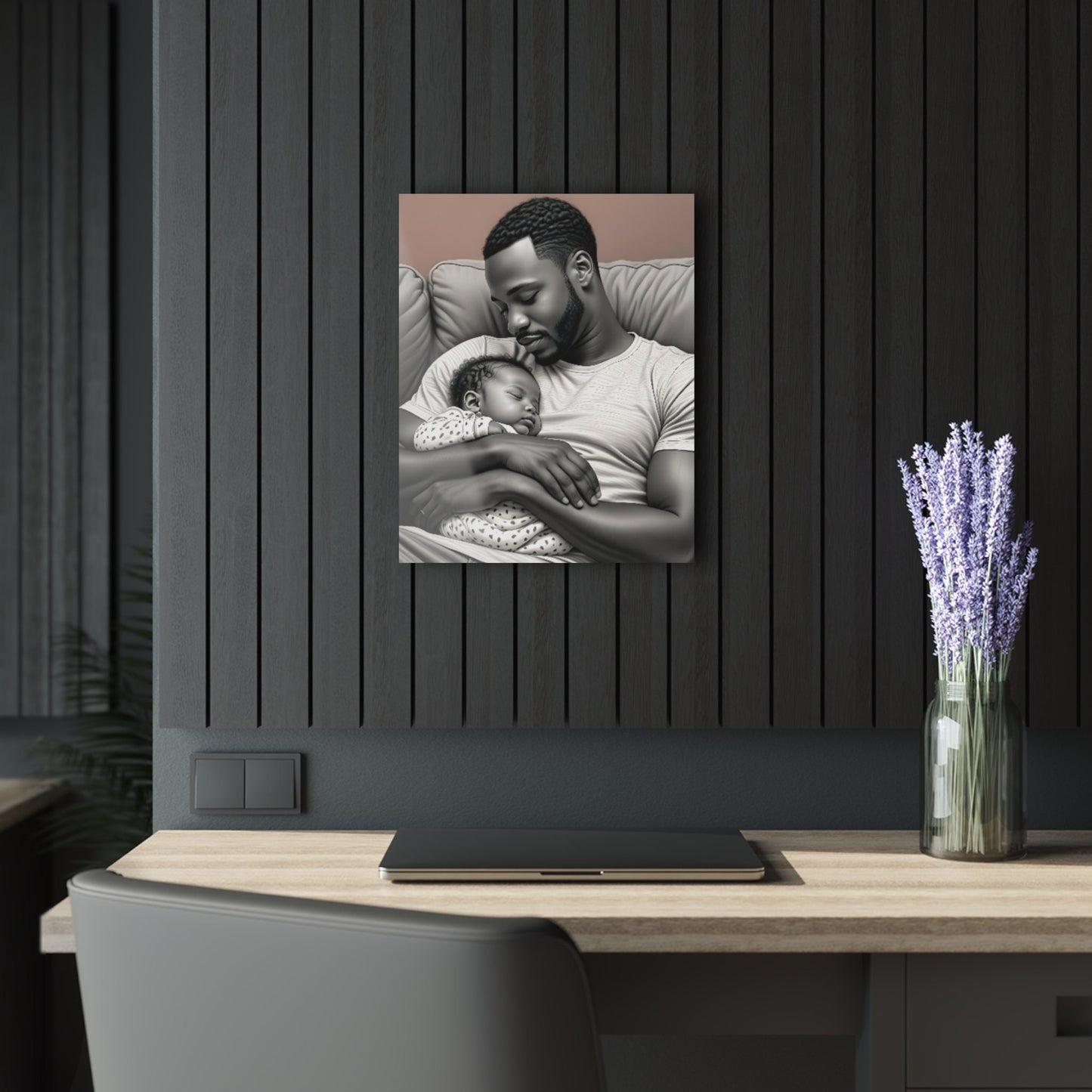 Father and Baby Acrylic Print, Acrylic Wall Art, Wall Decoration, Family Wall Decor
