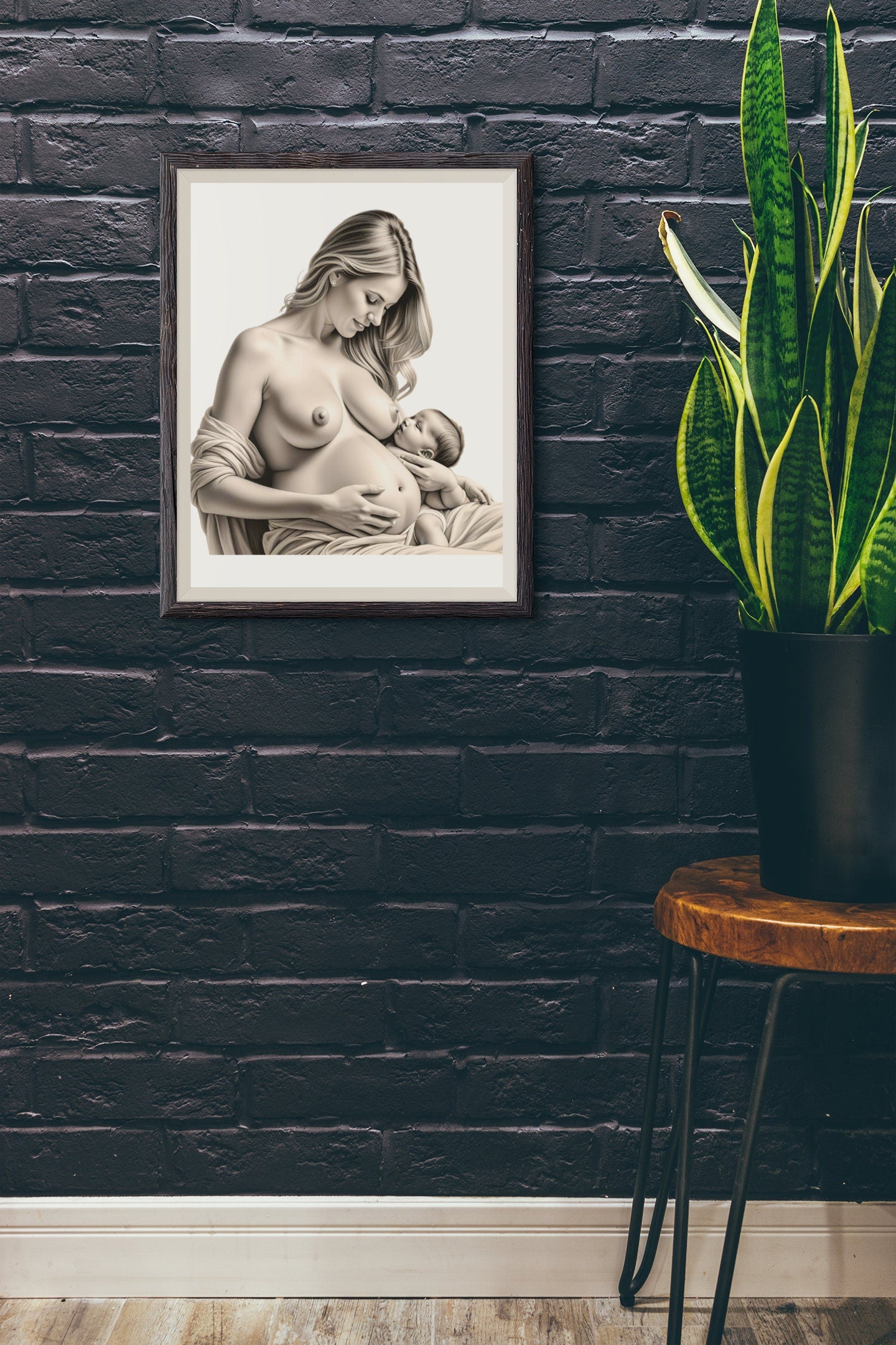 Acrylic Pregnancy Portrait | Custom Family Portrait | Baby & Maternity Art | Acrylic Wall Print Gift for New Moms