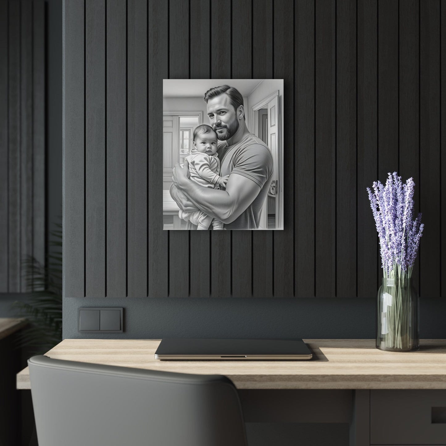 Father and Daughter Acrylic Print | Sentimental Family Wall Art | Parent and Child Decor | Heartwarming Gift for Dad