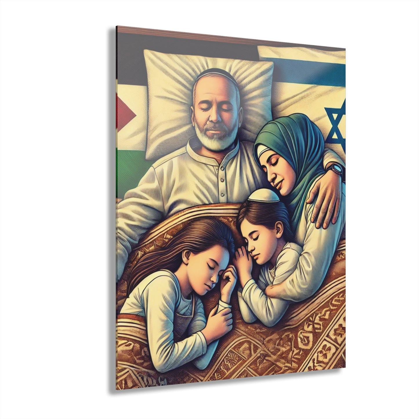 Acrylic Print of Israeli and Palestinian Family | Wall Decor | Family Prints | Custom Acrylic Photos | Peaceful Family Art