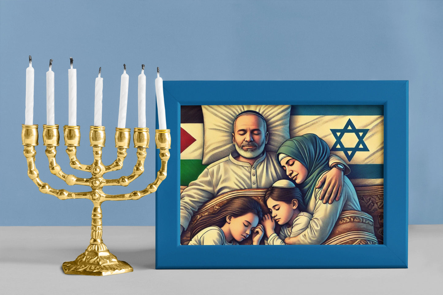 Acrylic Print of Israeli and Palestinian Family | Wall Decor | Family Prints | Custom Acrylic Photos | Peaceful Family Art