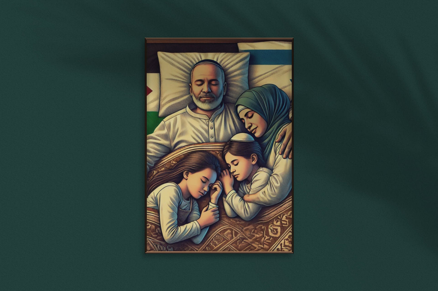Acrylic Print of Israeli and Palestinian Family | Wall Decor | Family Prints | Custom Acrylic Photos | Peaceful Family Art