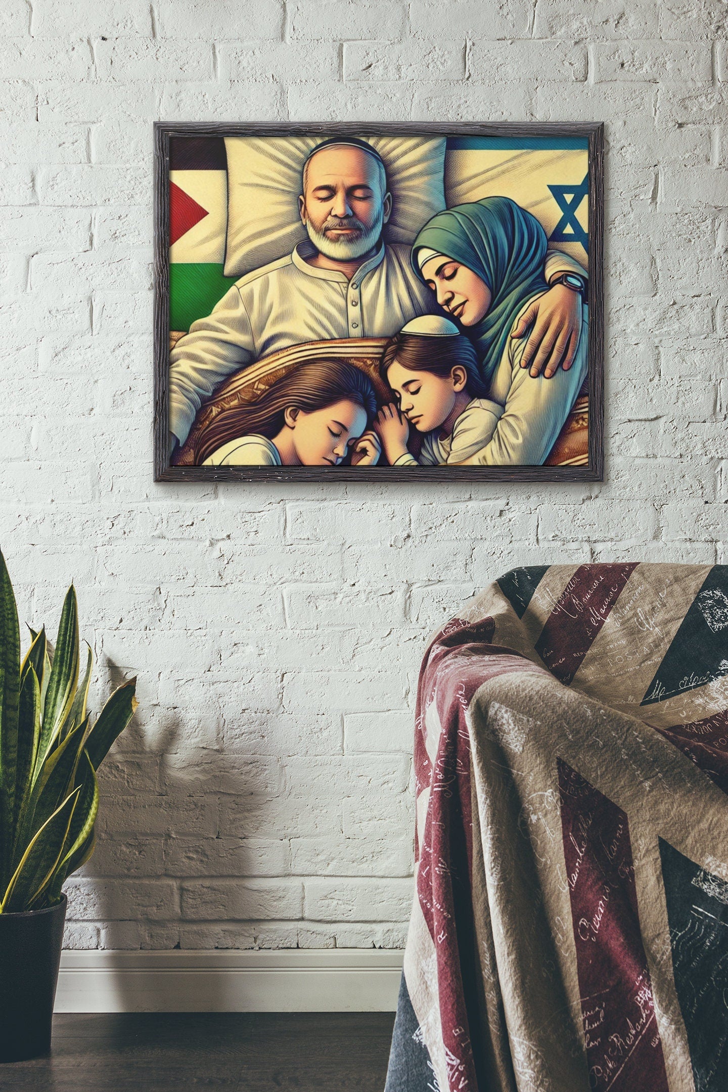 Acrylic Print of Israeli and Palestinian Family | Wall Decor | Family Prints | Custom Acrylic Photos | Peaceful Family Art