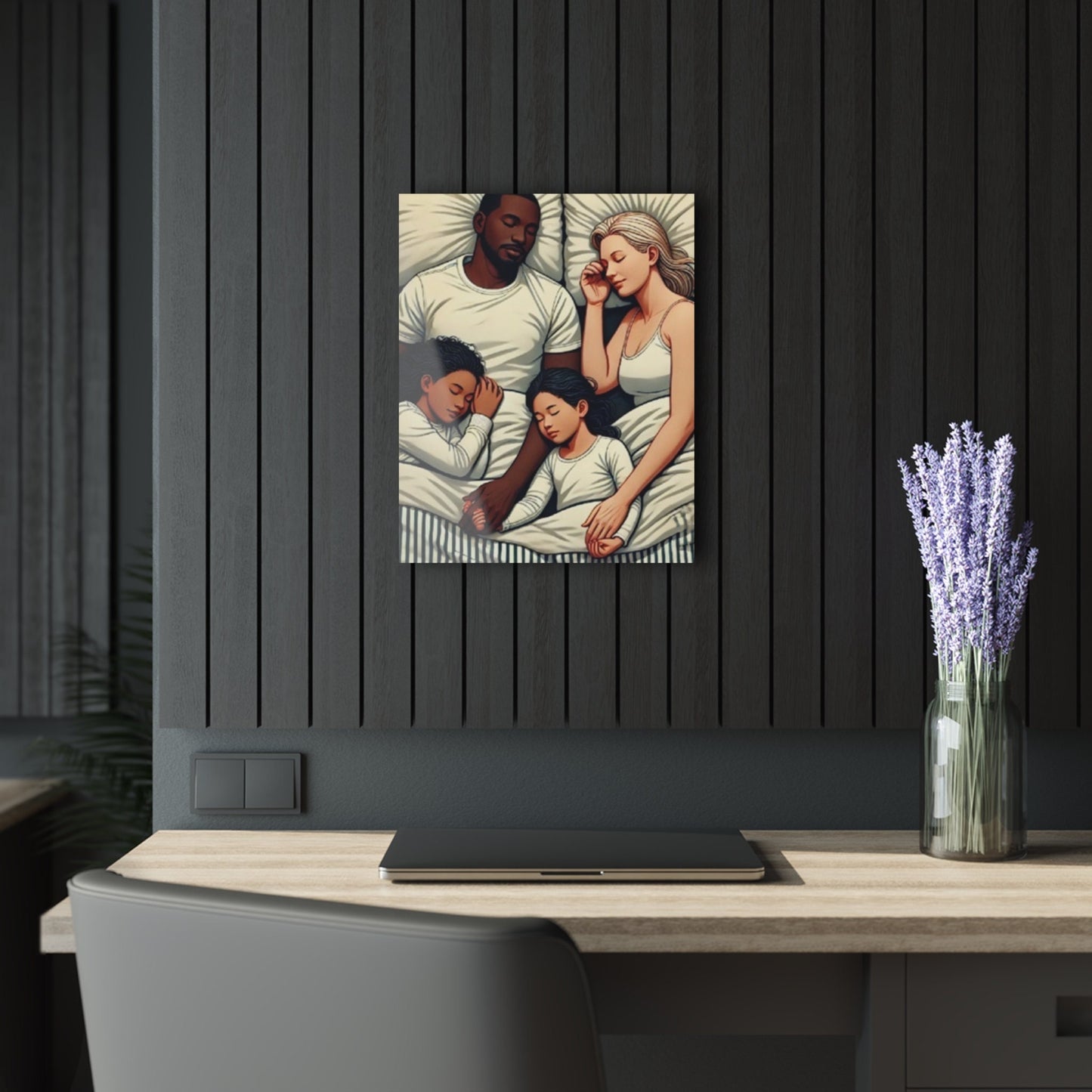 Interracial Family Acrylic Print | Inclusive Family Wall Art | Modern Family Photo Print | Heartwarming Home Decor