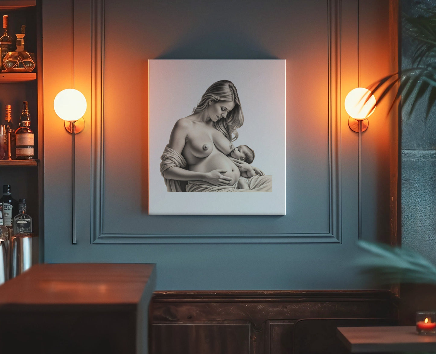Acrylic Pregnancy Portrait | Custom Family Portrait | Baby & Maternity Art | Acrylic Wall Print Gift for New Moms