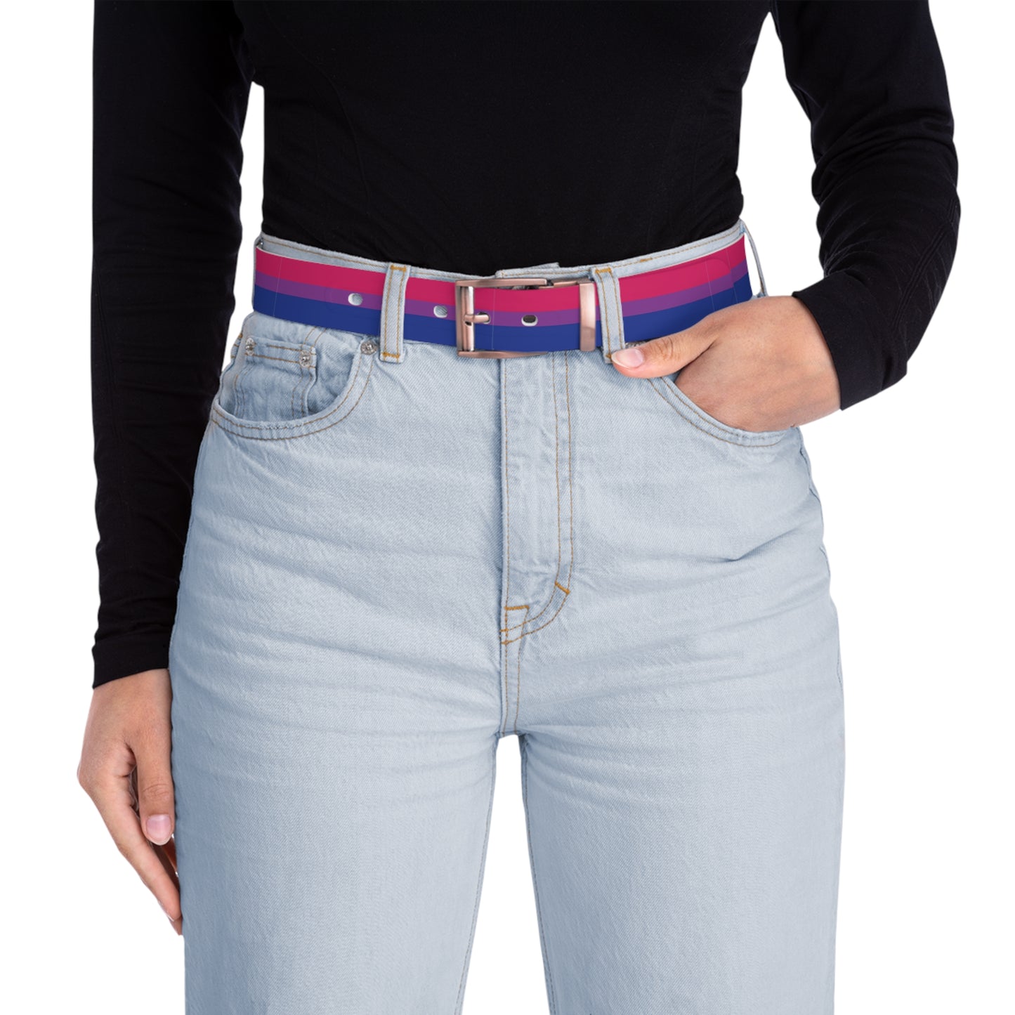 Custom Bisexual Pride Belt | LGBTQ+ Fashion Accessory | Queer Belt for Him or Her | Gender-Neutral Pride Clothing