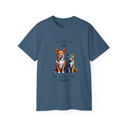 Animal Rescue Tee | Speak Up for Animal Rights | Save & Protect Animals Tee |