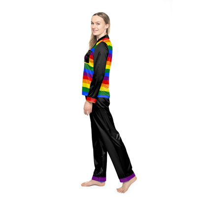 Women's Satin Pajama Set – Luxury Silky LGBTQ Sleepwear, Elegant Nightwear, Gift for Her