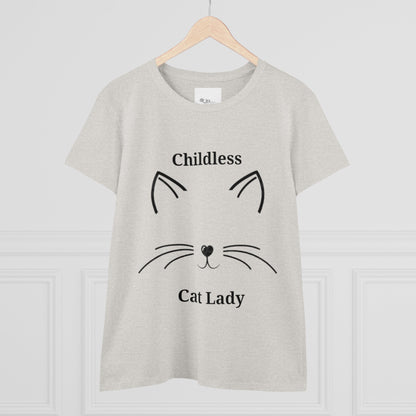 Childless Cat Lady Political T-shirt | Kamala Harris Supporter Tee for Women | Feminist & Cat Lover Shirt