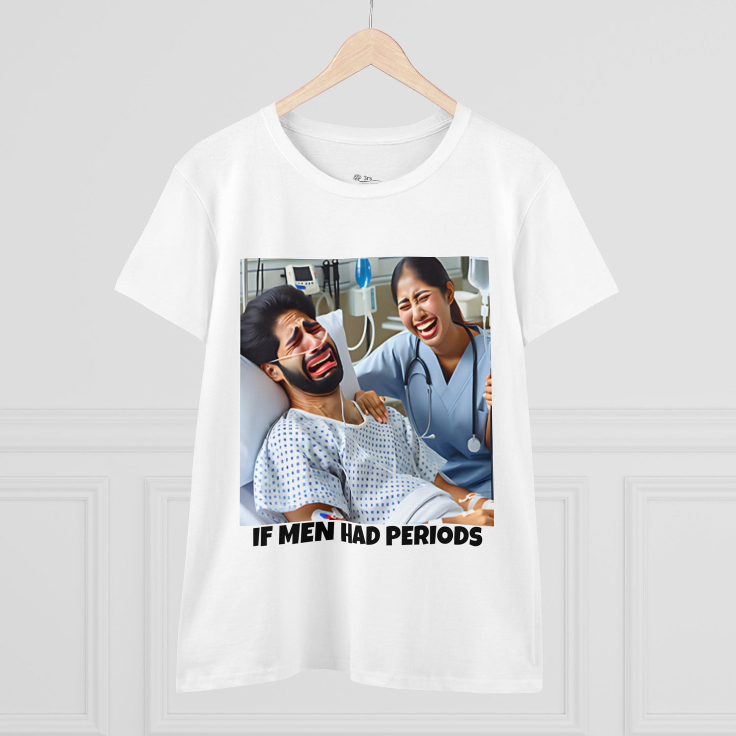 If Men Had Periods T-Shirt | Custom Cotton Slim Fit Tee for Women | Trendy Personalized Short Sleeve Shirt