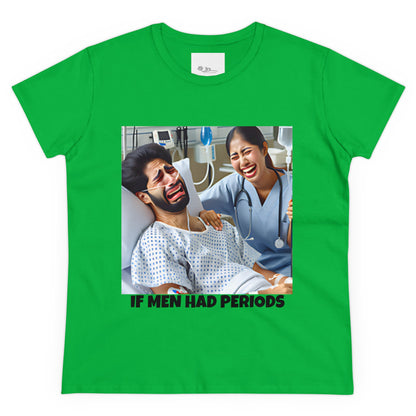 If Men Had Periods T-Shirt | Custom Cotton Slim Fit Tee for Women | Trendy Personalized Short Sleeve Shirt