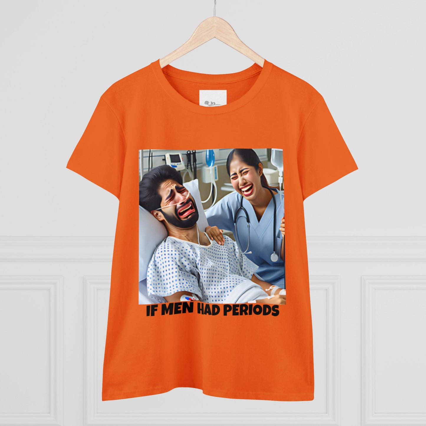 If Men Had Periods T-Shirt | Custom Cotton Slim Fit Tee for Women | Trendy Personalized Short Sleeve Shirt