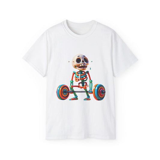 Funny Skeleton Workout Tee | Humor Gift for Gym Lovers, Fitness Apparel, Gym Shirt, Halloween Costume, Skeleton T-Shirt