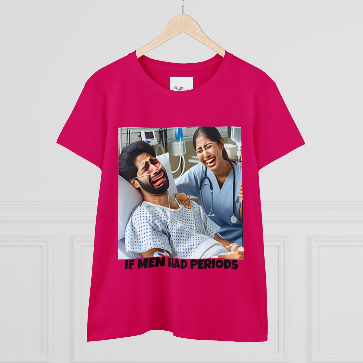 If Men Had Periods T-Shirt | Custom Cotton Slim Fit Tee for Women | Trendy Personalized Short Sleeve Shirt