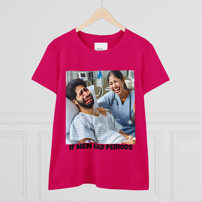 If Men Had Periods T-Shirt | Custom Cotton Slim Fit Tee for Women | Trendy Personalized Short Sleeve Shirt