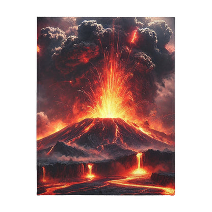 Volcano Velveteen Plush Blanket | Cozy Lap Quilt & Soft Bedding | Winter Home Decor | Gift for Nature Lovers