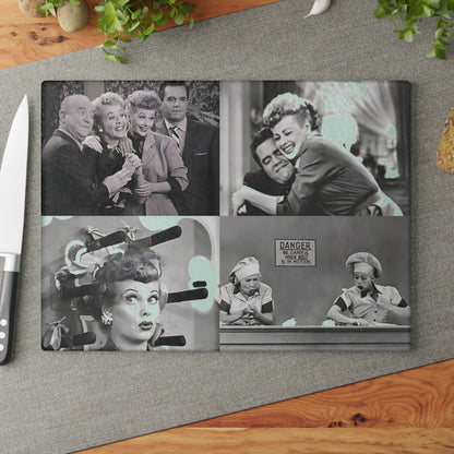 I Love Lucy Glass Cutting Board – Durable, Non-Slip, Easy-to-Clean Kitchen Prep Utensil for Chopping, Cooking, Food and Meal Prep