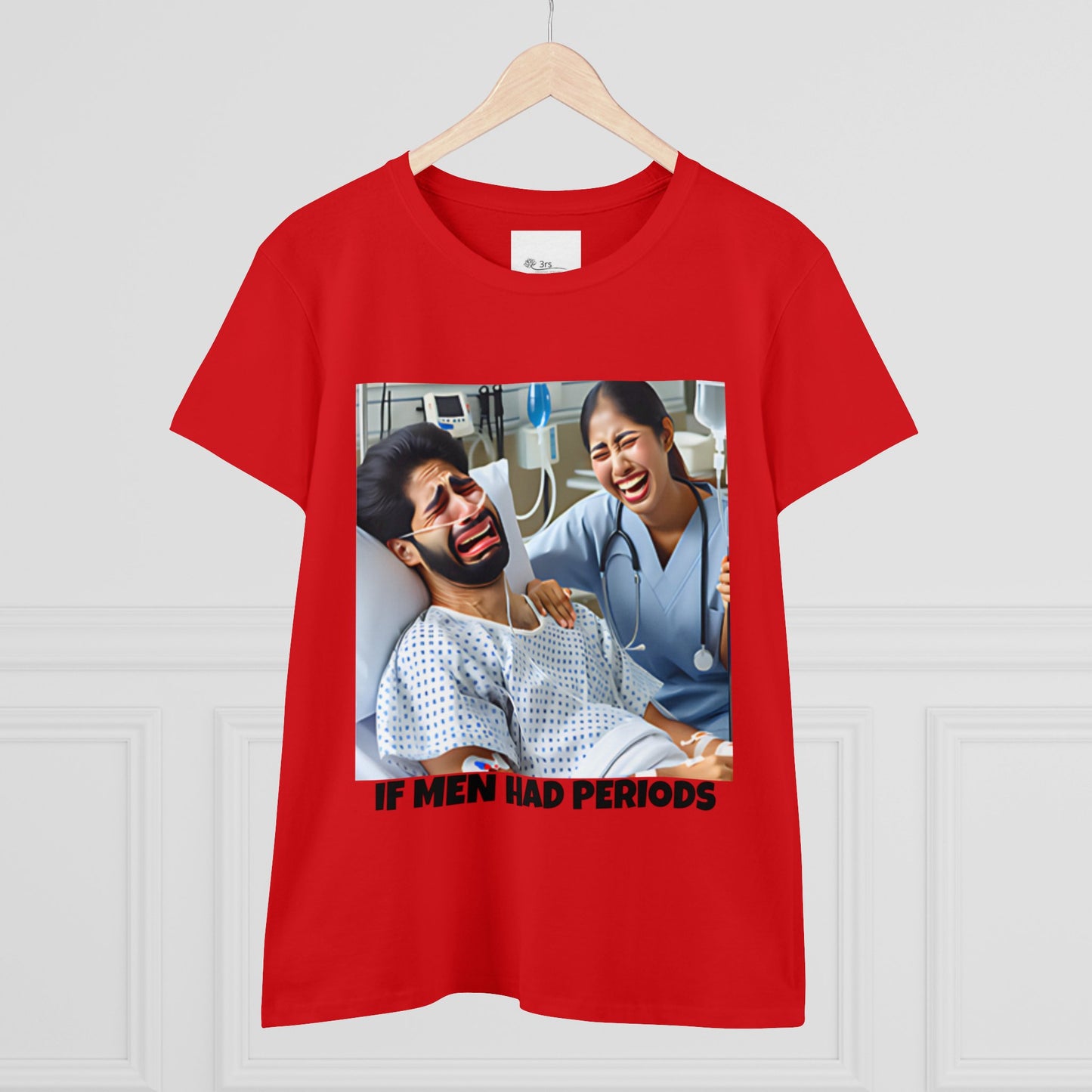If Men Had Periods T-Shirt | Custom Cotton Slim Fit Tee for Women | Trendy Personalized Short Sleeve Shirt