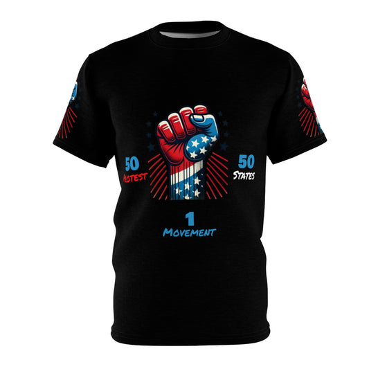 Patriotic Protest T-shirt for Activists - Perfect for Protests, Pride Events, or Everyday Wear - '50 States 1 Movement' | 4th of July Gift