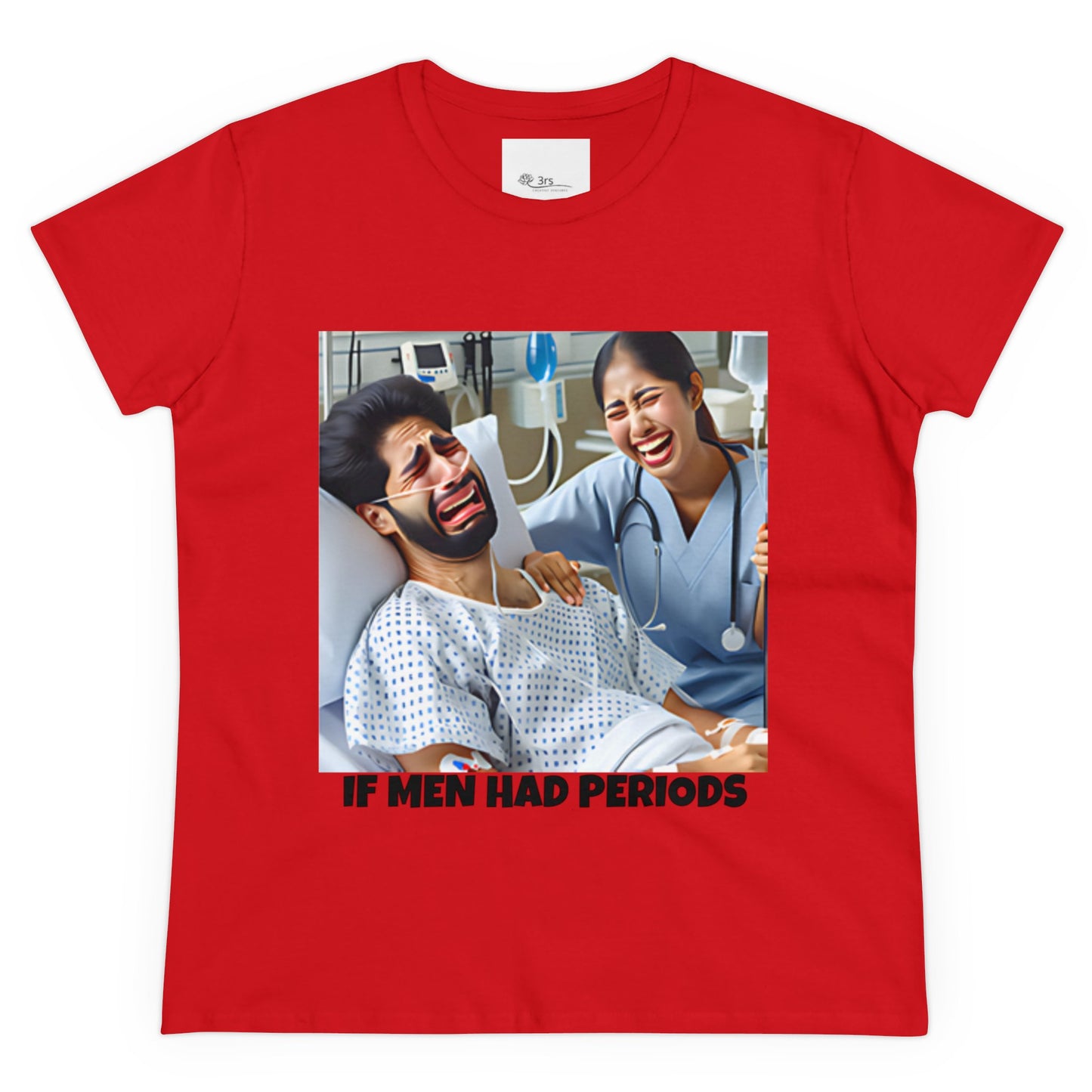 If Men Had Periods T-Shirt | Custom Cotton Slim Fit Tee for Women | Trendy Personalized Short Sleeve Shirt