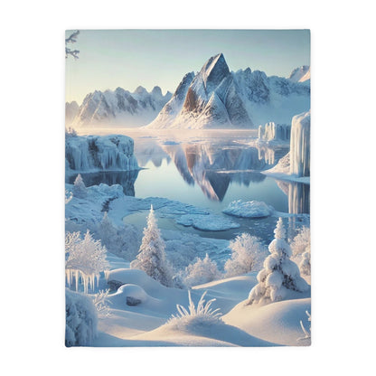 Winter Wonderland Velveteen Plush Blanket | Cozy Lap Quilt & Soft Bedding | Winter Home Decor | Gift for Nature Lovers