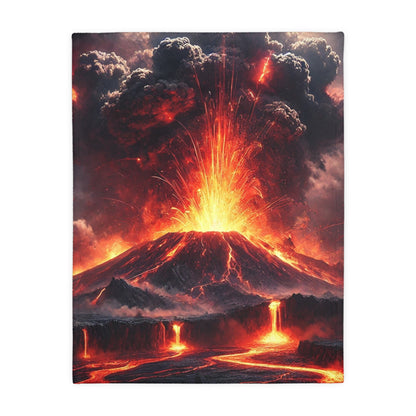 Volcano Velveteen Plush Blanket | Cozy Lap Quilt & Soft Bedding | Winter Home Decor | Gift for Nature Lovers