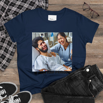 If Men Had Periods T-Shirt | Custom Cotton Slim Fit Tee for Women | Trendy Personalized Short Sleeve Shirt