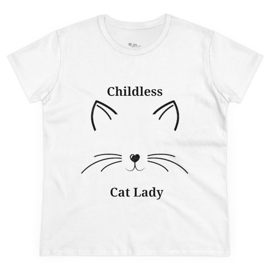 Childless Cat Lady Political T-shirt | Kamala Harris Supporter Tee for Women | Feminist & Cat Lover Shirt