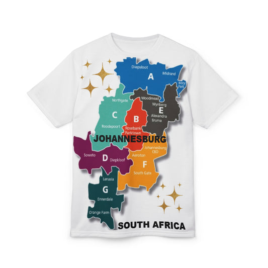 Johannesburg Map Tee | South Africa T-Shirt | Travel Souvenir | Gift for Travelers | Colorful City Map Apparel | Unique Statement Top