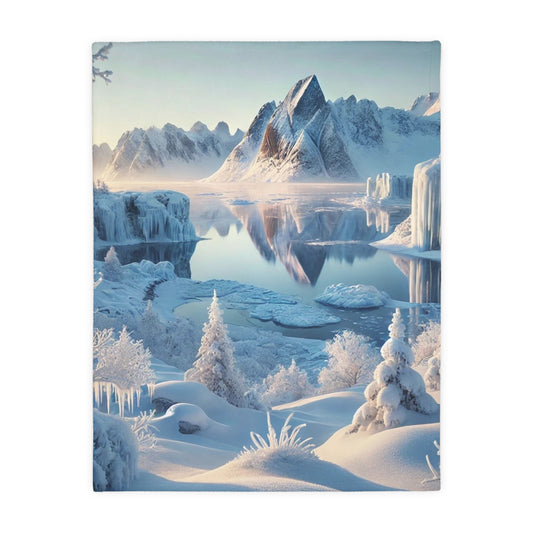 Winter Wonderland Velveteen Plush Blanket | Cozy Lap Quilt & Soft Bedding | Winter Home Decor | Gift for Nature Lovers