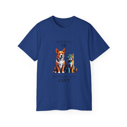 Animal Rescue Tee | Speak Up for Animal Rights | Save & Protect Animals Tee |