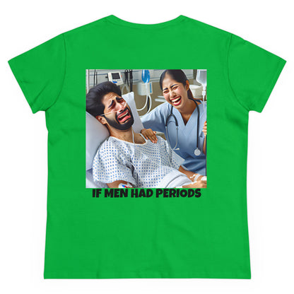 If Men Had Periods T-Shirt | Custom Cotton Slim Fit Tee for Women | Trendy Personalized Short Sleeve Shirt