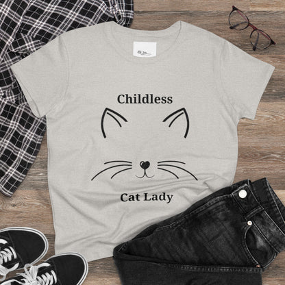 Childless Cat Lady Political T-shirt | Kamala Harris Supporter Tee for Women | Feminist & Cat Lover Shirt