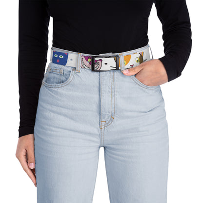 Personalized Cat Lover Leather Belt | Adjustable Cat Owner Gift