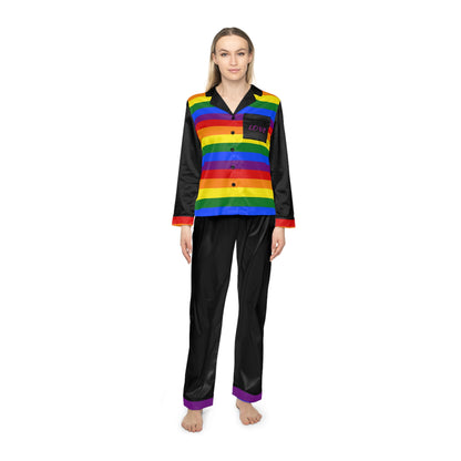 Women's Satin Pajama Set – Luxury Silky LGBTQ Sleepwear, Elegant Nightwear, Gift for Her