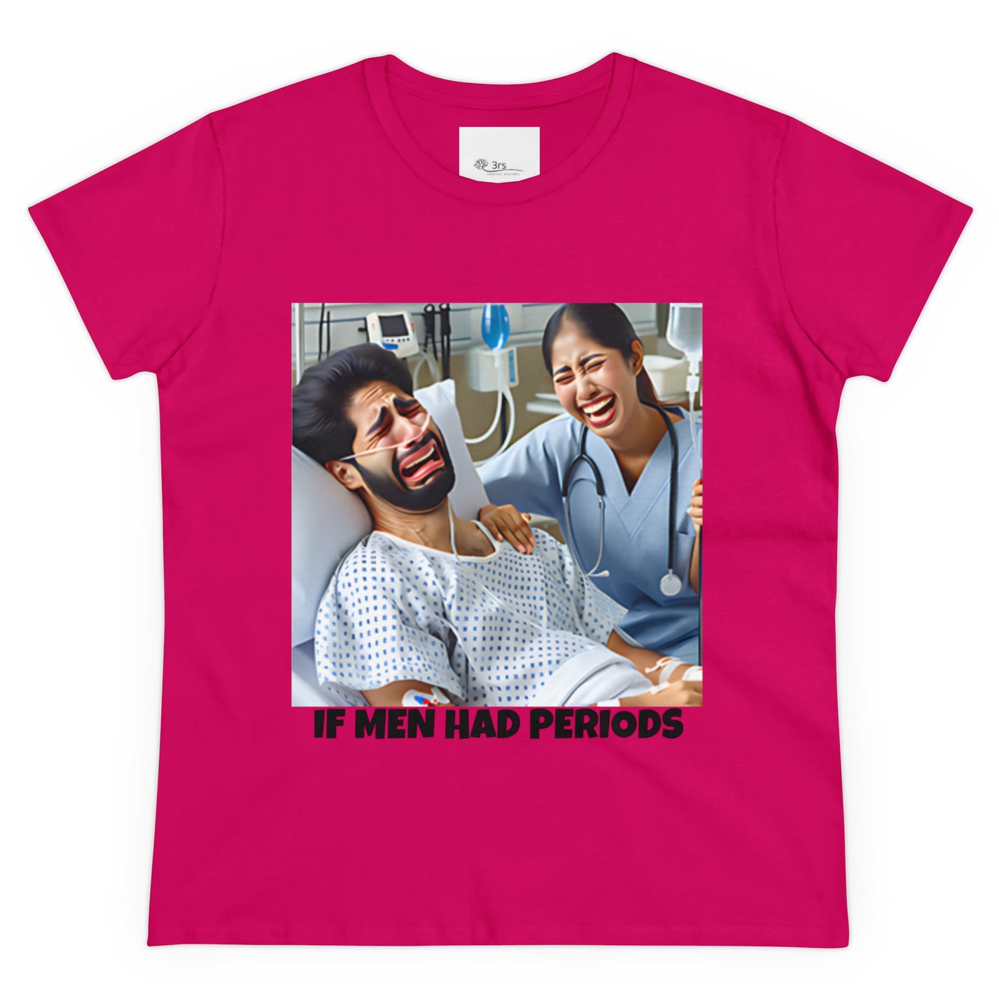 If Men Had Periods T-Shirt | Custom Cotton Slim Fit Tee for Women | Trendy Personalized Short Sleeve Shirt