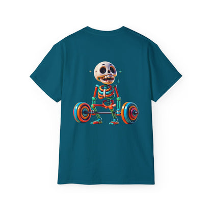 Funny Skeleton Workout Tee | Humor Gift for Gym Lovers, Fitness Apparel, Gym Shirt, Halloween Costume, Skeleton T-Shirt