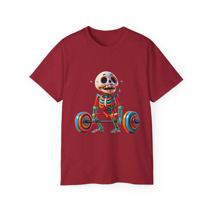 Funny Skeleton Workout Tee | Humor Gift for Gym Lovers, Fitness Apparel, Gym Shirt, Halloween Costume, Skeleton T-Shirt