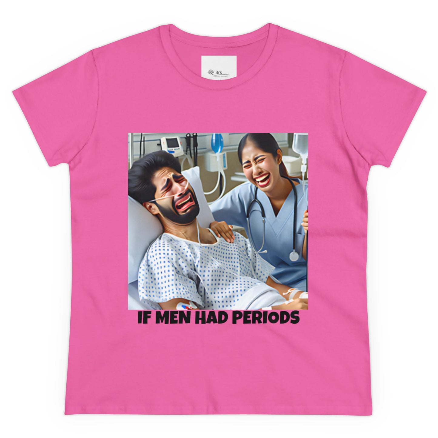 If Men Had Periods T-Shirt | Custom Cotton Slim Fit Tee for Women | Trendy Personalized Short Sleeve Shirt
